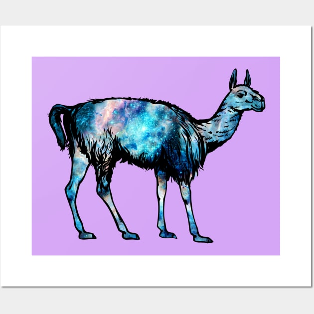 Nebula Galaxy Llama Wall Art by fizzyllama